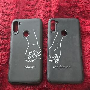 Black Phone Case with Romantic Design